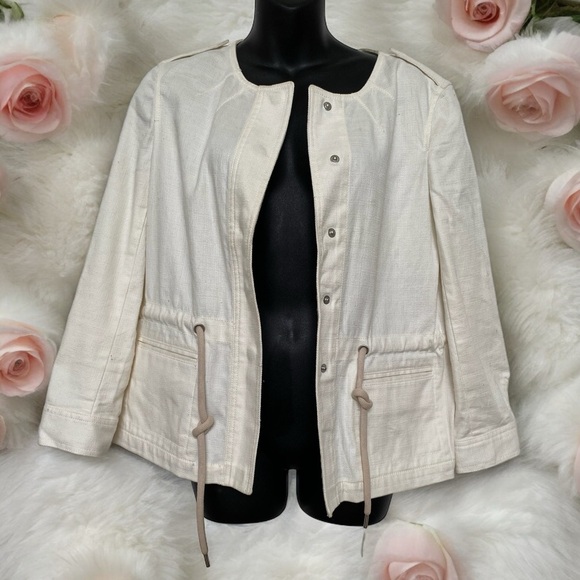 Ann Taylor white jacket / coat size Large - Picture 4 of 6